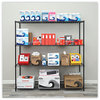 A Picture of product ALE-SW207224BA Alera® Black Anthracite Plus Wire Shelving Kit BA Four-Shelf, 72w x 24d 72h,