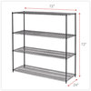 A Picture of product ALE-SW207224BA Alera® Black Anthracite Plus Wire Shelving Kit BA Four-Shelf, 72w x 24d 72h,