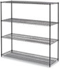 A Picture of product ALE-SW207224BA Alera® Black Anthracite Plus Wire Shelving Kit BA Four-Shelf, 72w x 24d 72h,