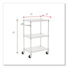A Picture of product ALE-SW322416SR Alera® Three-Shelf Wire Cart with Liners Metal, 3 Shelves, 450 lb Capacity, 24" x 16" 39", Silver