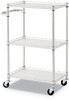 A Picture of product ALE-SW322416SR Alera® Three-Shelf Wire Cart with Liners Metal, 3 Shelves, 450 lb Capacity, 24" x 16" 39", Silver