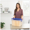 A Picture of product FEL-86101 Bankers Box® Latch Lid Storage Bin 22.38" x 14.19" 10.63", Clear/Blue