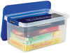A Picture of product FEL-86101 Bankers Box® Latch Lid Storage Bin 22.38" x 14.19" 10.63", Clear/Blue
