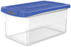 A Picture of product FEL-86101 Bankers Box® Latch Lid Storage Bin 22.38" x 14.19" 10.63", Clear/Blue