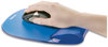 A Picture of product FEL-91141 Fellowes® Gel Crystals™ Wrist Supports Mouse Pad with Rest, 7.87 x 9.18, Blue