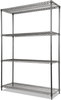 A Picture of product ALE-SW504818BA Alera® Black Anthracite Wire Shelving Kit Starter Four-Shelf, 48w x 18d 72h,