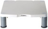 A Picture of product FEL-91712 Fellowes® Standard Monitor Riser For 21" Monitors, 13.38" x 13.63" 2" to 4", Platinum/Graphite, Supports 60 lbs