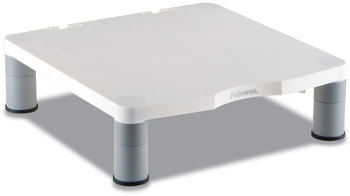 Fellowes® Standard Monitor Riser For 21" Monitors, 13.38" x 13.63" 2" to 4", Platinum/Graphite, Supports 60 lbs