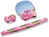 A Picture of product FEL-9179101 Fellowes® Photo Gel Supports with Microban® Protection Keyboard Wrist Rest 18.56 x 2.31, Pink Flowers Design