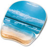 A Picture of product FEL-9179301 Fellowes® Photo Gel Supports with Microban® Protection Mouse Pad Wrist Rest 7.87 x 9.25, Sandy Beach Design