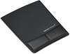 A Picture of product FEL-9180901 Fellowes® Palm and Wrist Supports with Microban® Protection Ergonomic Memory Foam Rest Attached Mouse Pad, 8.25 x 9.87, Black
