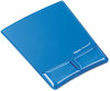 A Picture of product FEL-9182201 Fellowes® Palm and Wrist Supports with Microban® Protection Gel Support Attached Mouse Pad, 8.25 x 9.87, Blue