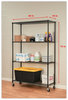 A Picture of product ALE-SW604818BL Alera® NSF Certified 4-Shelf Wire Shelving Kit with Casters 48w x 18d 72h, Black