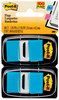 A Picture of product MMM-680BB2 Post-it® Flags Assorted Color 1" Flag Refills Standard Page in Dispenser, Bright Blue, 50 Flags/Dispenser, 2 Dispensers/Pack