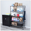 A Picture of product ALE-SW654818BA Alera® 5-Shelf Wire Shelving Kit with Casters & Shelf Liners and 48w x 18d 72h, Black Anthracite