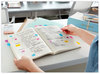 A Picture of product MMM-680HVBE Post-it® Flags in a Desk Grip Dispenser Page 1 x 1.75, Blue, 200/Dispenser