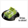 A Picture of product MMM-680HVSD Post-it® Flags Arrow in a Desk Grip Dispenser Page "Sign and Date", Bright Green, 200 Flags/Dispenser