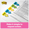 A Picture of product MMM-680HVSD Post-it® Flags Arrow in a Desk Grip Dispenser Page "Sign and Date", Bright Green, 200 Flags/Dispenser