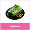 A Picture of product MMM-680HVSD Post-it® Flags Arrow in a Desk Grip Dispenser Page "Sign and Date", Bright Green, 200 Flags/Dispenser