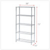A Picture of product ALE-SW853614SR Alera® Light-Duty Residential Wire Shelving Kit Five-Shelf, 36w x 14d 72h, Silver