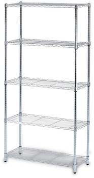 Alera® Light-Duty Residential Wire Shelving Kit Five-Shelf, 36w x 14d 72h, Silver