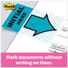 A Picture of product MMM-680IH2 Post-it® Flags Arrow Message 1" Page "Initial Here", Blue, 50 Dispensers/2 Dispensers/Pack
