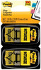 A Picture of product MMM-680NZ2 Post-it® Flags Arrow Message 1" Page "Notarize," Yellow, 50 Flags/Dispenser, 2 Dispensers/Pack