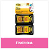 A Picture of product MMM-680SH2 Post-it® Flags Arrow Message 1" Page "Sign Here", Yellow, 50 Flags/Dispenser, 2 Dispensers/Pack