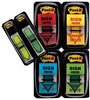 A Picture of product MMM-680SH4VA Post-it® Flags Arrow Message 1" Page 200 "Sign Here", 48 Four Colors, 248/Pack