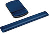 A Picture of product FEL-98741 Fellowes® Gel Wrist Supports Mouse Pad with Rest, 6.25 x 10.12, Black/Sapphire