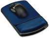 A Picture of product FEL-98741 Fellowes® Gel Wrist Supports Mouse Pad with Rest, 6.25 x 10.12, Black/Sapphire