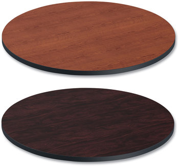 Alera® Reversible Laminate Table Top Round, 35.5" Diameter, Medium Cherry/Mahogany