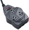 A Picture of product FEL-99091 Fellowes® Mighty 8 Eight-Outlet Surge Protector AC Outlets, 6 ft Cord, 1,460 J, Black