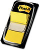 A Picture of product MMM-680YW12 Post-it® Flags Assorted Color 1" Flag Refills Marking Page in Dispensers, Yellow, 50 Flags/Dispenser, 12 Dispensers/Box