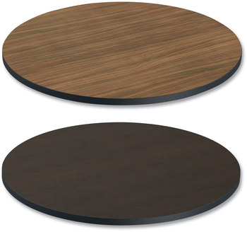 Alera® Reversible Laminate Table Top Round, 35.5" Diameter, Espresso/Walnut