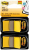 A Picture of product MMM-680YW2 Post-it® Flags Assorted Color 1" Flag Refills Standard Page in Dispenser, Yellow, 50 Flags/Dispenser, 2 Dispensers/Pack
