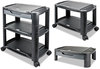 A Picture of product ALE-U3N1BL Alera® 3-in-1 Cart and Stand Cart/Stand, Plastic, 3 Shelves, 1 Drawer, 100 lb Capacity, 21.63" x 13.75" 24.75", Black/Gray