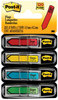 A Picture of product MMM-684SH Post-it® Flags Arrow Message 1/2" 0.5" Page w/Dispensers, "Sign Here", Asst Primary, 30 Dispenser, 4 Dispensers/Pack