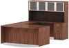 A Picture of product ALE-VA227236WA Alera® Valencia™ Series Bow Front Desk Shell. 71 X 41.38 X 29.63 in. Modern Walnut.