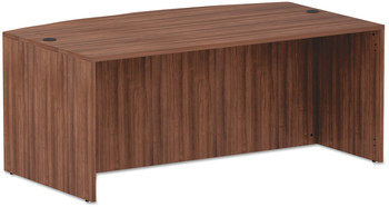 Alera® Valencia™ Series Bow Front Desk Shell. 71 X 41.38 X 29.63 in. Modern Walnut.