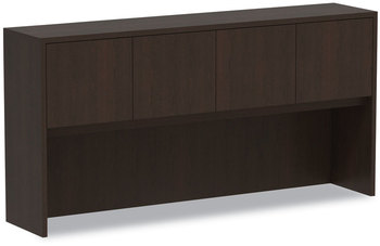 Alera® Valencia™ Series Hutch with Doors, 4 Compartments, 70.63w x 15d 35.38h, Espresso
