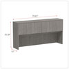 A Picture of product ALE-VA287215GY Alera® Valencia™ Series Hutch with Doors, 4 Compartments, 70.63w x 15d 35.38h, Gray
