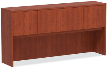 Alera® Valencia™ Series Hutch with Doors, 4 Compartments, 70.63w x 15d 35.38h, Medium Cherry