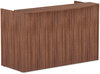 A Picture of product ALE-VA327236WA Alera® Valencia™ Series Reception Desk with Transaction Counter. 71 X 35.5 X 42.5 in. Modern Walnut.
