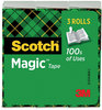 A Picture of product MMM-810K3 Scotch® Magic™ Tape Refill 1" Core, 0.75" x 83.33 ft, Clear, 3/Pack
