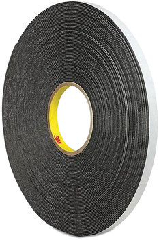 3M™ 4466 Double-Sided Foam Tape Double-Coated 1" Core, x 5 yds, Black