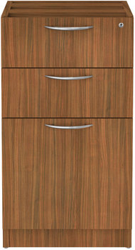 Alera® Valencia™ Series Box/Box/File Full Pedestal File Left/Right, 3-Drawer: Legal/Letter, Modern Walnut,15.63 x 20.5 28.5