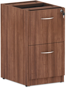 Alera® Valencia™ Series File/File Full Pedestal File Left/Right, 2 Legal/Letter-Size Drawers, Modern Walnut, 15.63" x 20.5" 28.5"