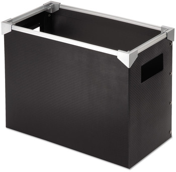 Pendaflex® Poly Desktop File Box Letter Files, 13" x 6.25" 9.5", Black/Silver