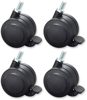 Safco® Hard Floor Casters for AlphaBetter® Desks 2.5" Wheel, Black, 4/Set
